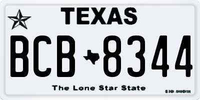 TX license plate BCB8344