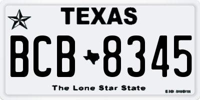 TX license plate BCB8345