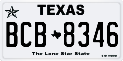 TX license plate BCB8346