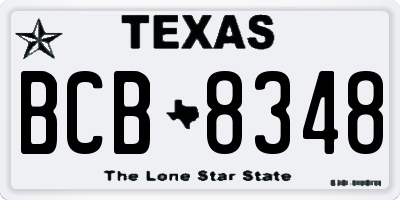 TX license plate BCB8348