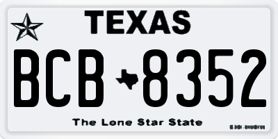 TX license plate BCB8352