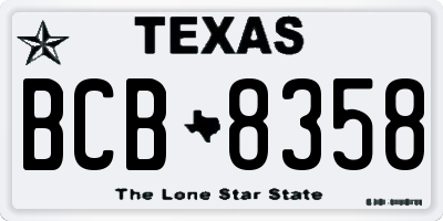 TX license plate BCB8358