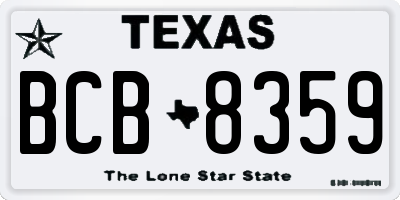 TX license plate BCB8359