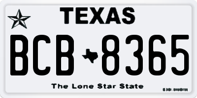 TX license plate BCB8365