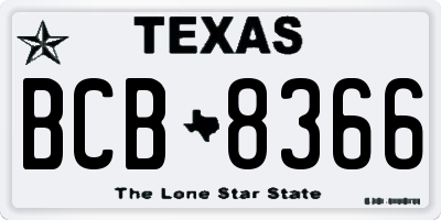 TX license plate BCB8366