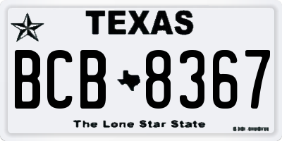 TX license plate BCB8367