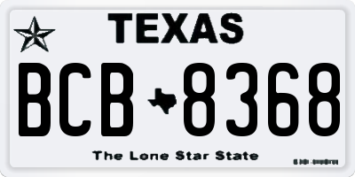 TX license plate BCB8368