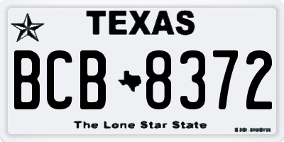 TX license plate BCB8372