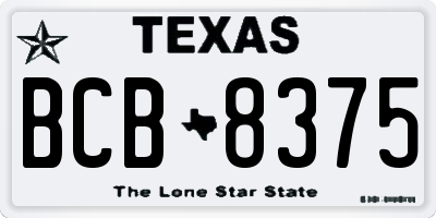 TX license plate BCB8375
