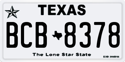 TX license plate BCB8378