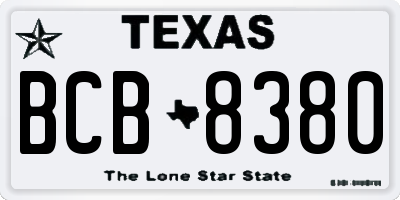 TX license plate BCB8380