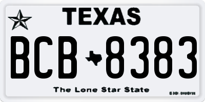 TX license plate BCB8383