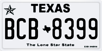 TX license plate BCB8399