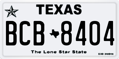 TX license plate BCB8404