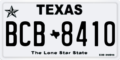 TX license plate BCB8410