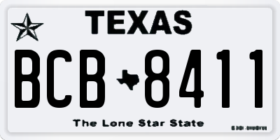 TX license plate BCB8411