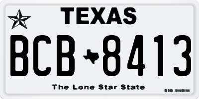 TX license plate BCB8413