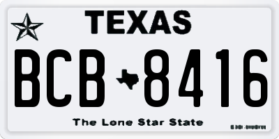 TX license plate BCB8416