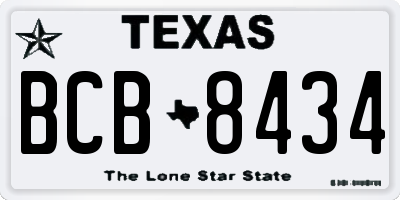 TX license plate BCB8434