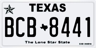 TX license plate BCB8441
