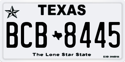 TX license plate BCB8445