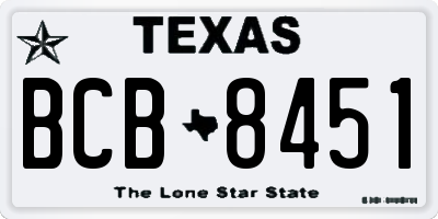 TX license plate BCB8451
