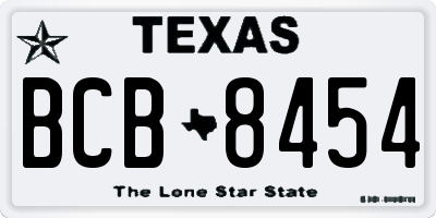 TX license plate BCB8454
