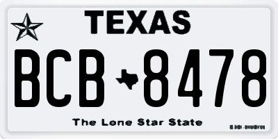 TX license plate BCB8478