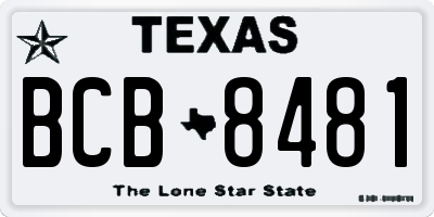 TX license plate BCB8481