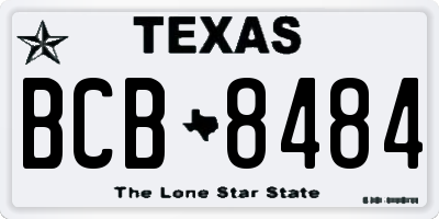 TX license plate BCB8484