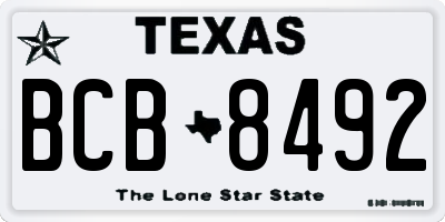 TX license plate BCB8492