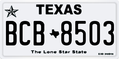 TX license plate BCB8503