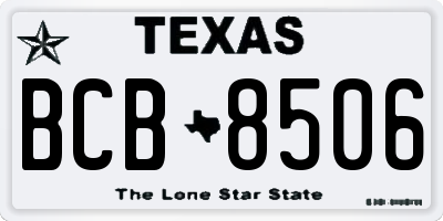 TX license plate BCB8506
