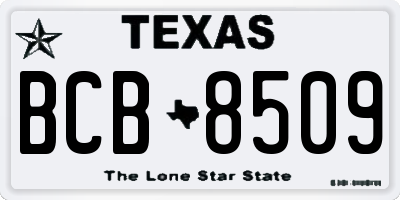 TX license plate BCB8509