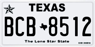TX license plate BCB8512