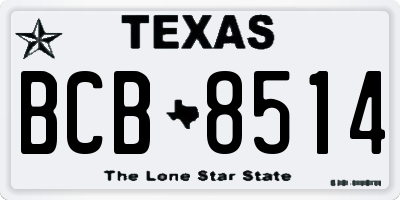 TX license plate BCB8514