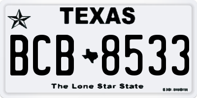TX license plate BCB8533