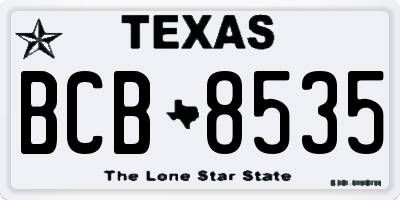 TX license plate BCB8535
