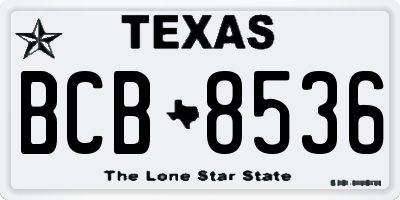 TX license plate BCB8536