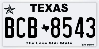 TX license plate BCB8543