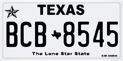 TX license plate BCB8545