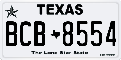 TX license plate BCB8554