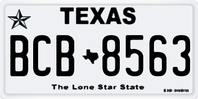 TX license plate BCB8563