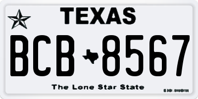 TX license plate BCB8567