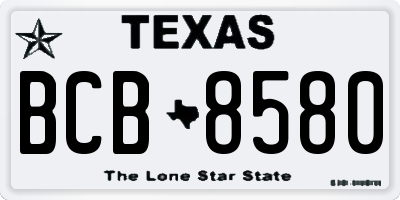 TX license plate BCB8580
