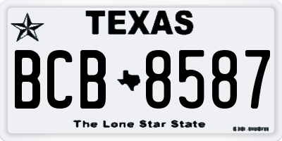 TX license plate BCB8587