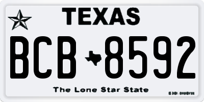 TX license plate BCB8592
