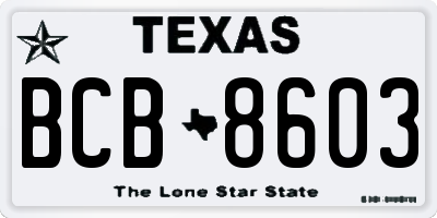 TX license plate BCB8603