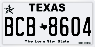 TX license plate BCB8604