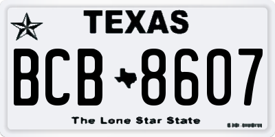 TX license plate BCB8607